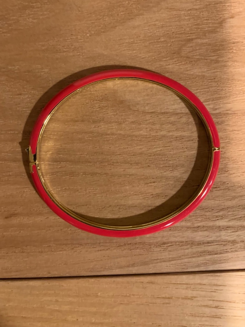 Gorjana Pink Enamel Hinged Bangle Bracelet - Picture 4 of 7